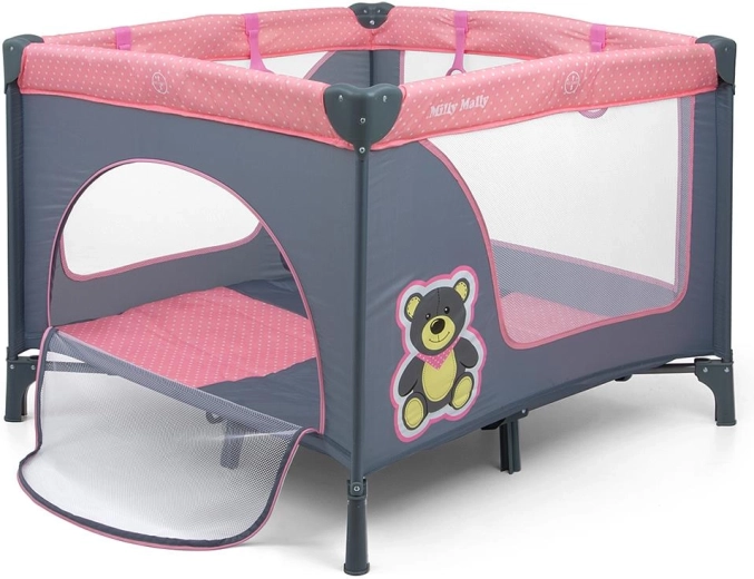 Детска сгъваема оградка MILLY MALLY Fun Pink Bear