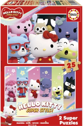 Educa дървен пъзел Hello Kitty 2x25 части