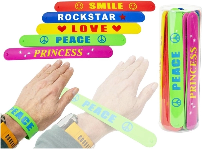 Slap bracelet with slogan - 1 piece