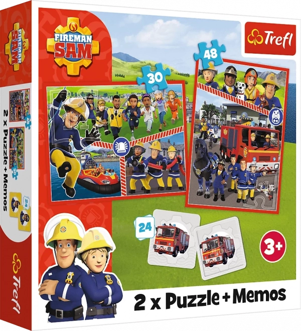 Puzzle 2 in 1 Fireman Sam with Memo Game