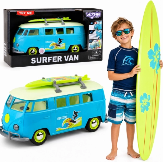 Woopie classic surf bus with lights and sounds 1:14