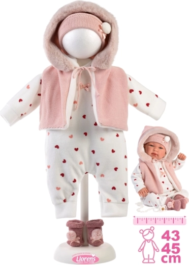 Llorens комплект дрешки за кукла New Born 43–45 см, 4-частов комплект