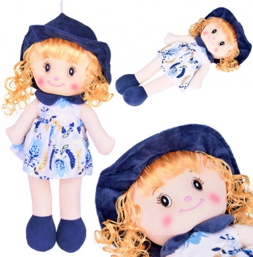 Soft textile doll in a hat