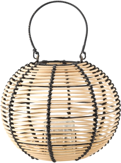 Wooden lantern 29 × 24 cm in natural and black
