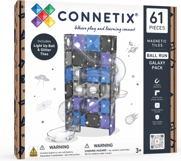 Connetix Galaxy магнитна писта за топчета, 61 части