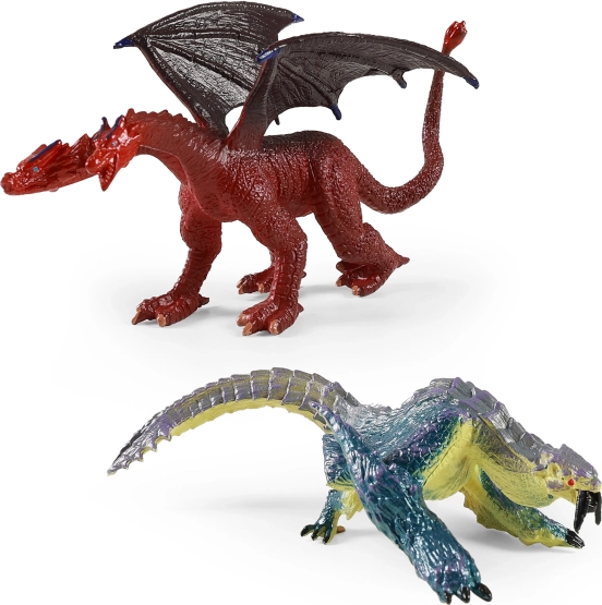 Set of Plastic Dragons 12 cm – 2 Figures