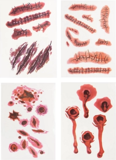 Washable Tattoos with Bloody Wound Designs