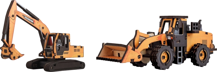 Wooden construction vehicle building set - 1 piece