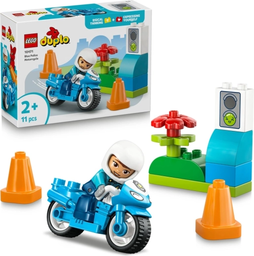 LEGO DUPLO син полицейски мотоциклет