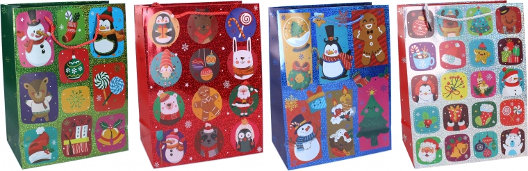 Подаръчна торбичка M 26 × 32 × 10 см Коледа