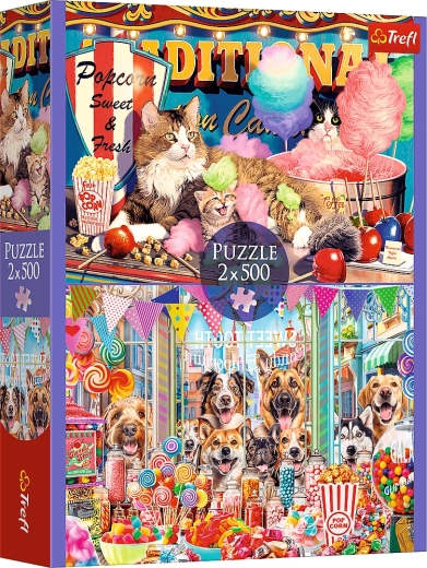 Пъзел 2x500 – пухкави приятели TREFL