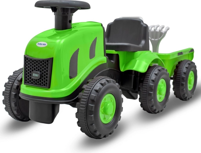 BABY MIX Benny ride-on tractor with trailer and tools – green