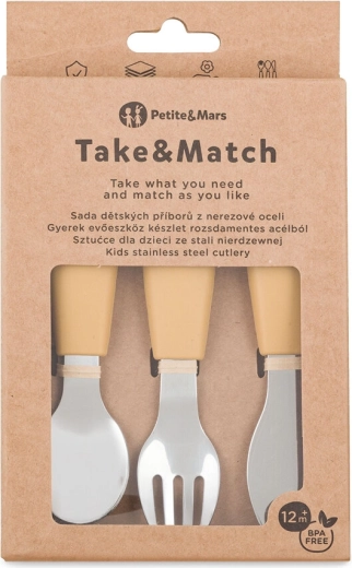 Petite&Mars children’s cutlery set Take&Match Intense Ochre 12m+