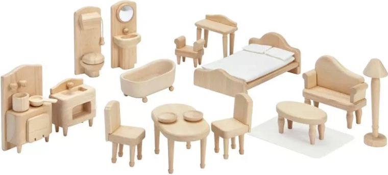 Викториански комплект мебели за къща за кукли PlanToys