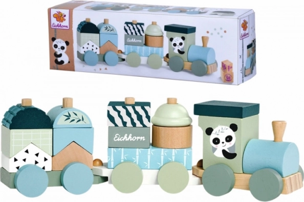 Wooden Train with Blocks EICHHORN Panda, 16 pieces