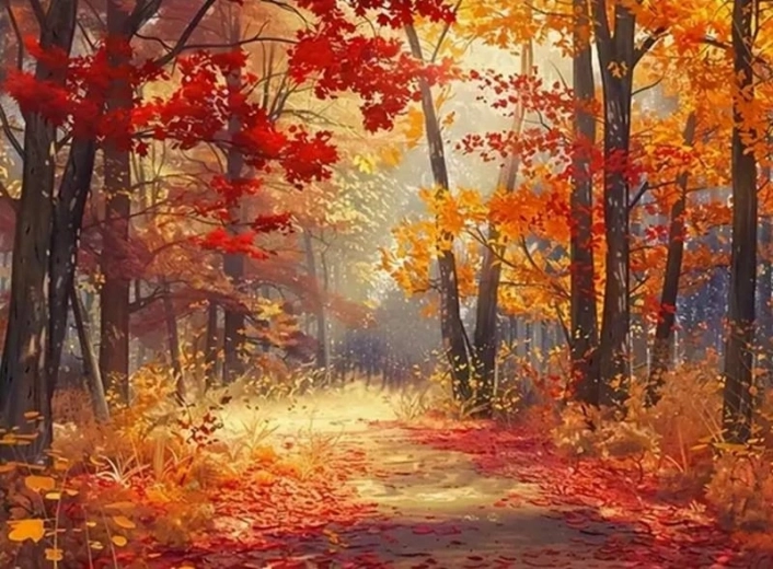Norimpex Paint by Numbers Colorful Autumn in the Forest 40 × 50 cm