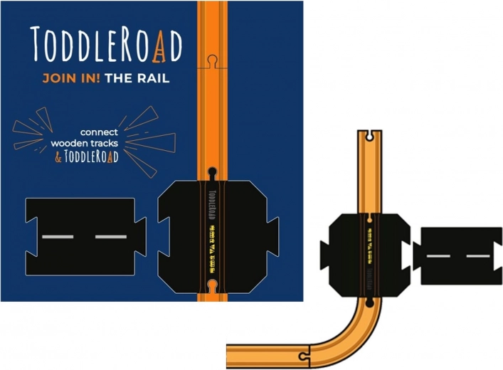 Toddleroad Railway Crossing with Road – Flexible Silicone Road, 2 Pieces