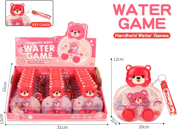 Pocket Water Game Strawberry Bear – Keychain