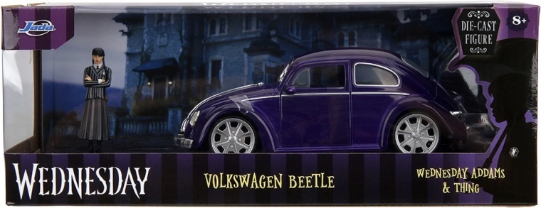Метален модел Wednesday – Volkswagen Beetle 1:24 с фигурка