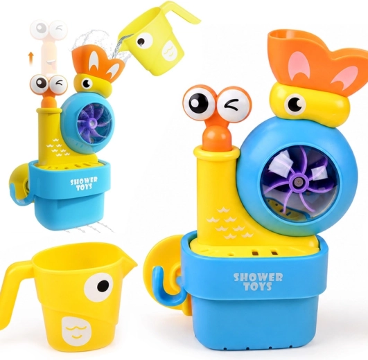 Bath Toy Snail with Water Wheel and Cup