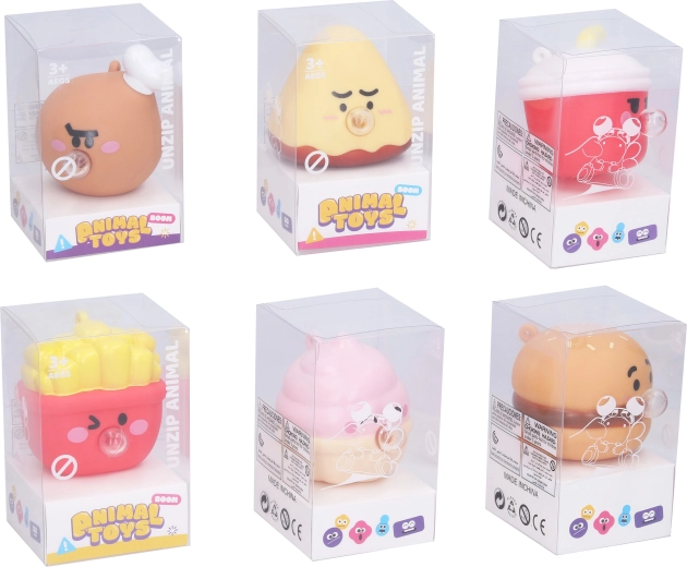 Squishy anti-stress food figure with bubble 7 cm - 1 piece