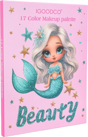 Children's Mermaid Makeup Set in a Pink Book Case