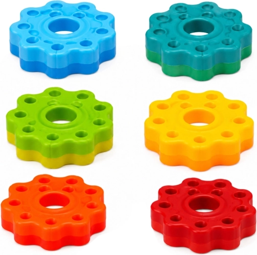 Rainbow pieces teach colors, sizes, and order