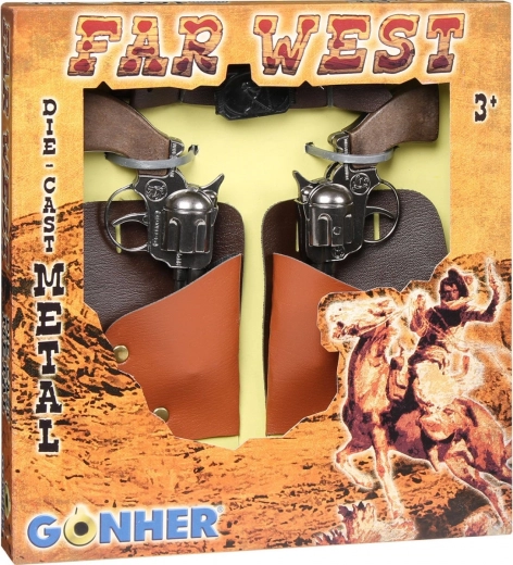 Cowboy set of metal revolvers gonher