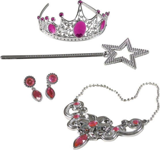 Pink princess set with crown, wand, and jewelry
