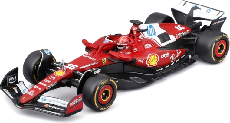 Модел на F1 Bburago в акрилна кутия Ferrari SF-25 (2025) Charles Leclerc 1:43