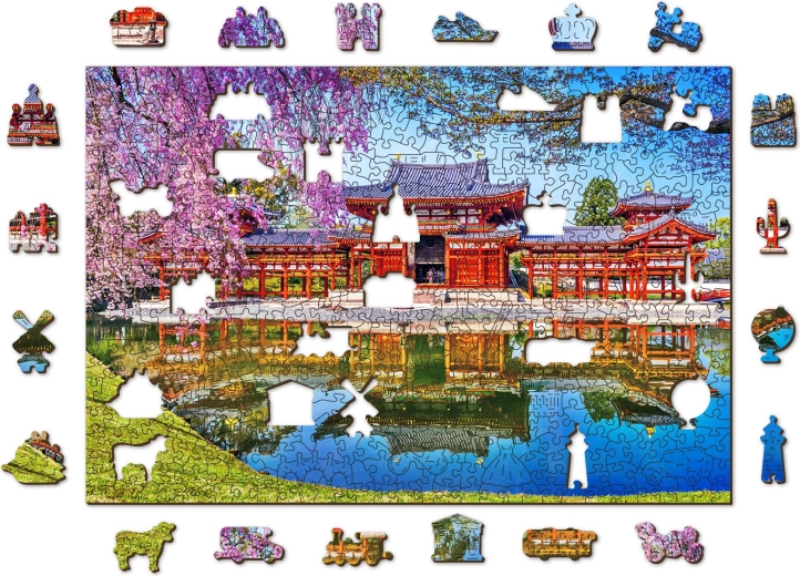 Дървен пъзел WOODEN CITY храм BYODO‑IN, Киото – 505 части