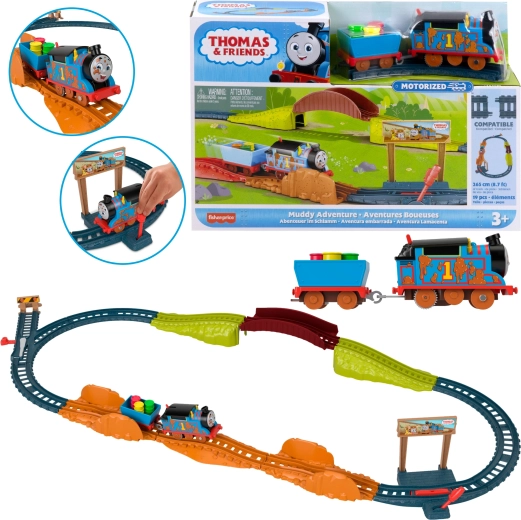Fisher-Price Thomas & Friends Muddy Adventure Thomas with Motorized Engine and Tracks