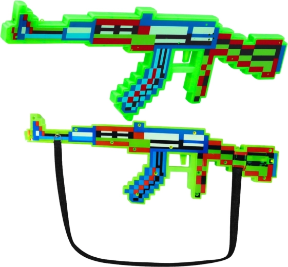 Pixel green toy rifle with lights and sounds 45 cm