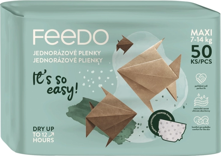 FEEDO еднократни пелени Maxi 4 (7–14 кг), 50 бр.