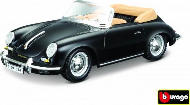 Метален модел Bburago Porsche 356 B Cabriolet 1:24, черен