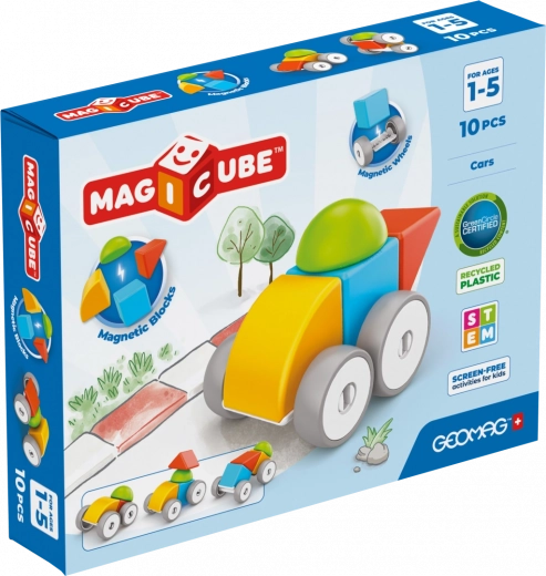 Geomag Magicube кола – магнитен конструктор за най-малките (10 части)