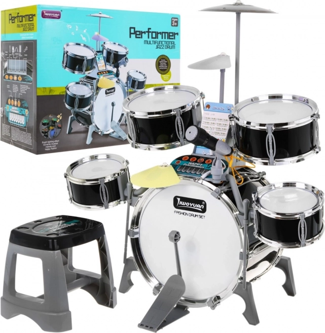 Children's Music Set Drums + Keyboard + Microphone