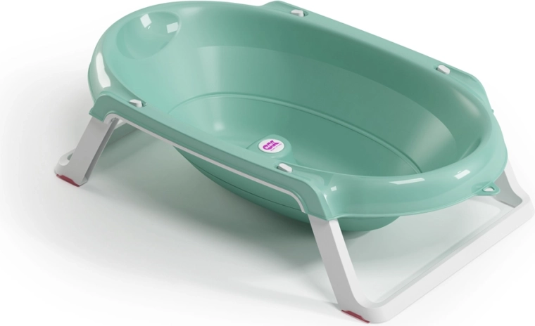 Ok Baby сгъваема противоплъзгаща се ваничка Onda Slim 0–12 месеца – Тюркоазена