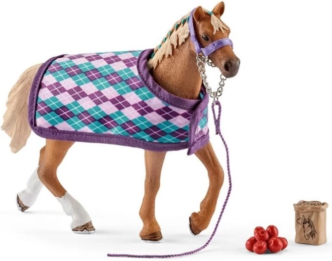 Английски чистокръвен кон с попона от Schleich