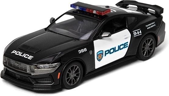 Metal model Ford Mustang Dark Horse 2024 police edition 1:43, black