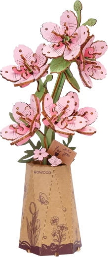 Wooden 3D Sakura Bouquet – glue‑free kit