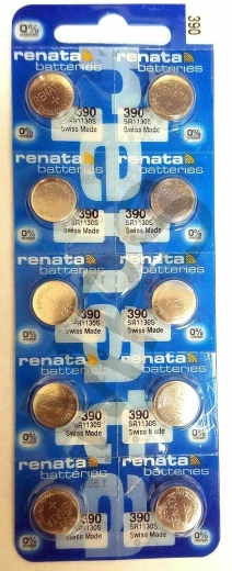 Renata 390 watch battery 1.55 V, 60 mAh, pack of 10