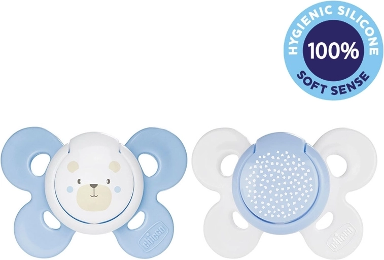 Chicco Physio Comfort pacifier silicone 2–6 months, bear/dots pattern, 2 pcs