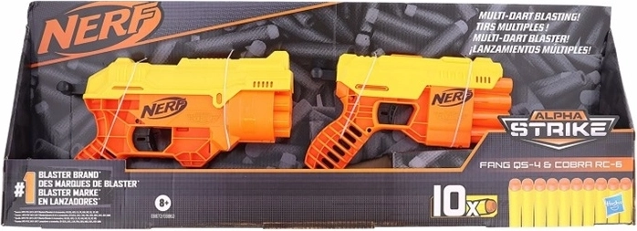 Nerf Alpha Strike Fang и Cobra – комплект от 2 пянови бластера с 10 стрелички