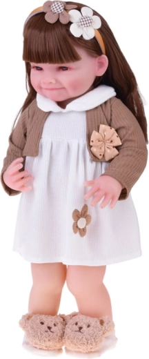 Дълга кестенява коса за ресане и стилизиране