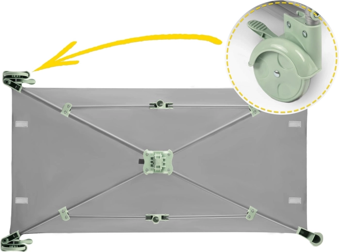 Easy to move thanks to wheels with brakes