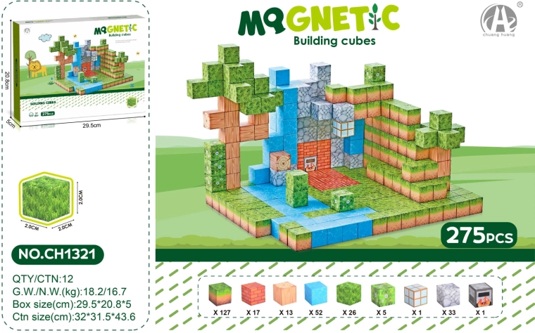 Magnetic 3D Blocks – set of 275 pieces