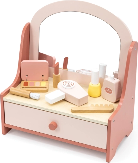 Wooden Children's Vanity Table with Accessories