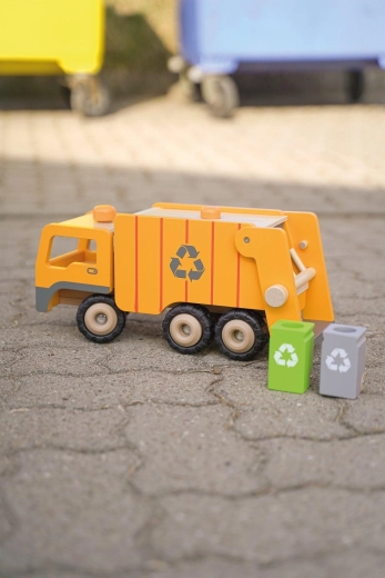 Eco wooden garbage truck with waste sorting - 1 piece