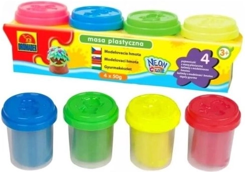 Neon modeling clay in tubes (4 pcs)